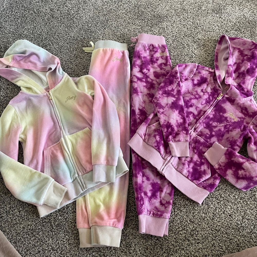 2 girls Juicy couture Terry track suits. Pants joggers